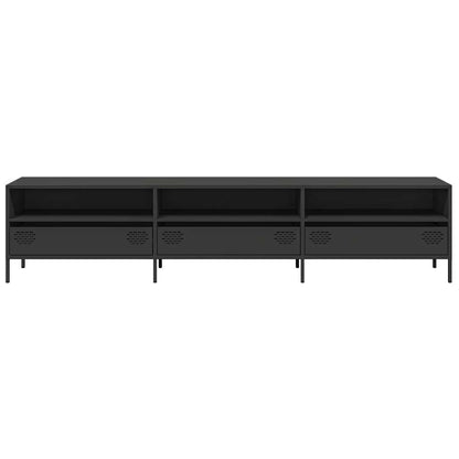 vidaXL Meuble TV Noir 202x39x43,5 cm Acier laminé à froid