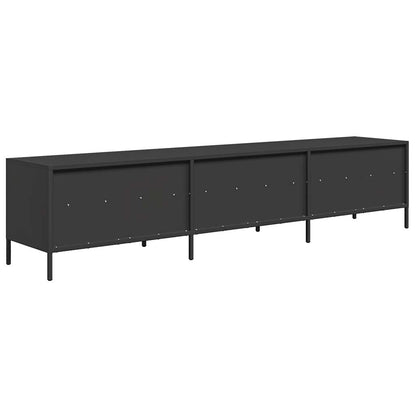 vidaXL Meuble TV Noir 202x39x43,5 cm Acier laminé à froid