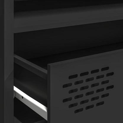 vidaXL Meuble TV Noir 202x39x43,5 cm Acier laminé à froid