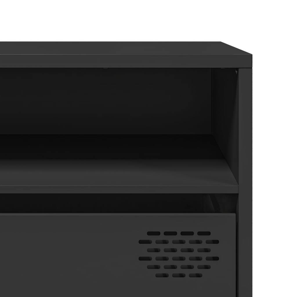 vidaXL Meuble TV Noir 202x39x43,5 cm Acier laminé à froid
