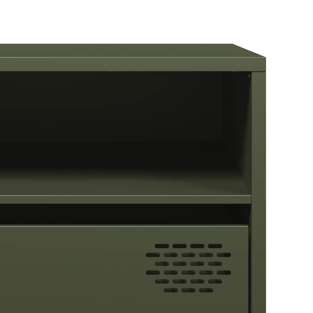 vidaXL Meuble TV vert olive 202x39x43,5 cm Acier laminé à froid