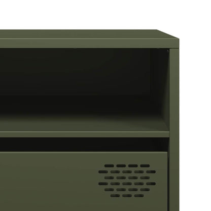 vidaXL Meuble TV vert olive 202x39x43,5 cm Acier laminé à froid