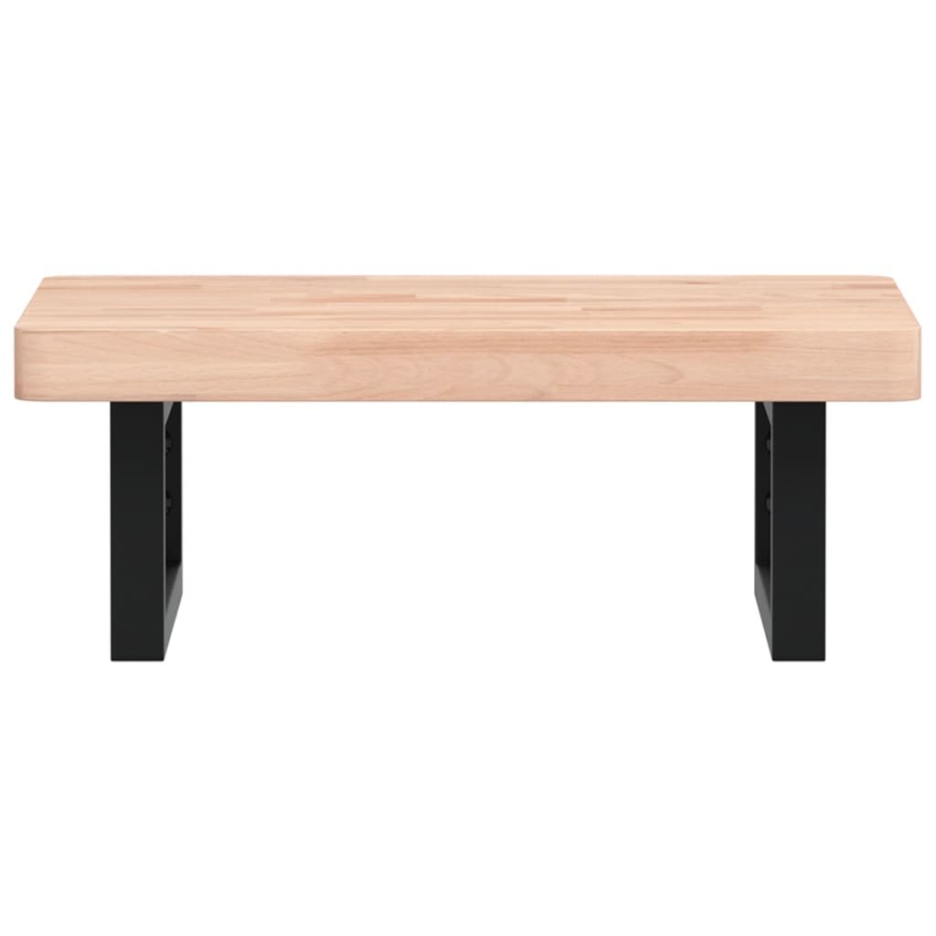 vidaXL Waschbeckenregal Wandmontage Stahl und Massivholz Buche