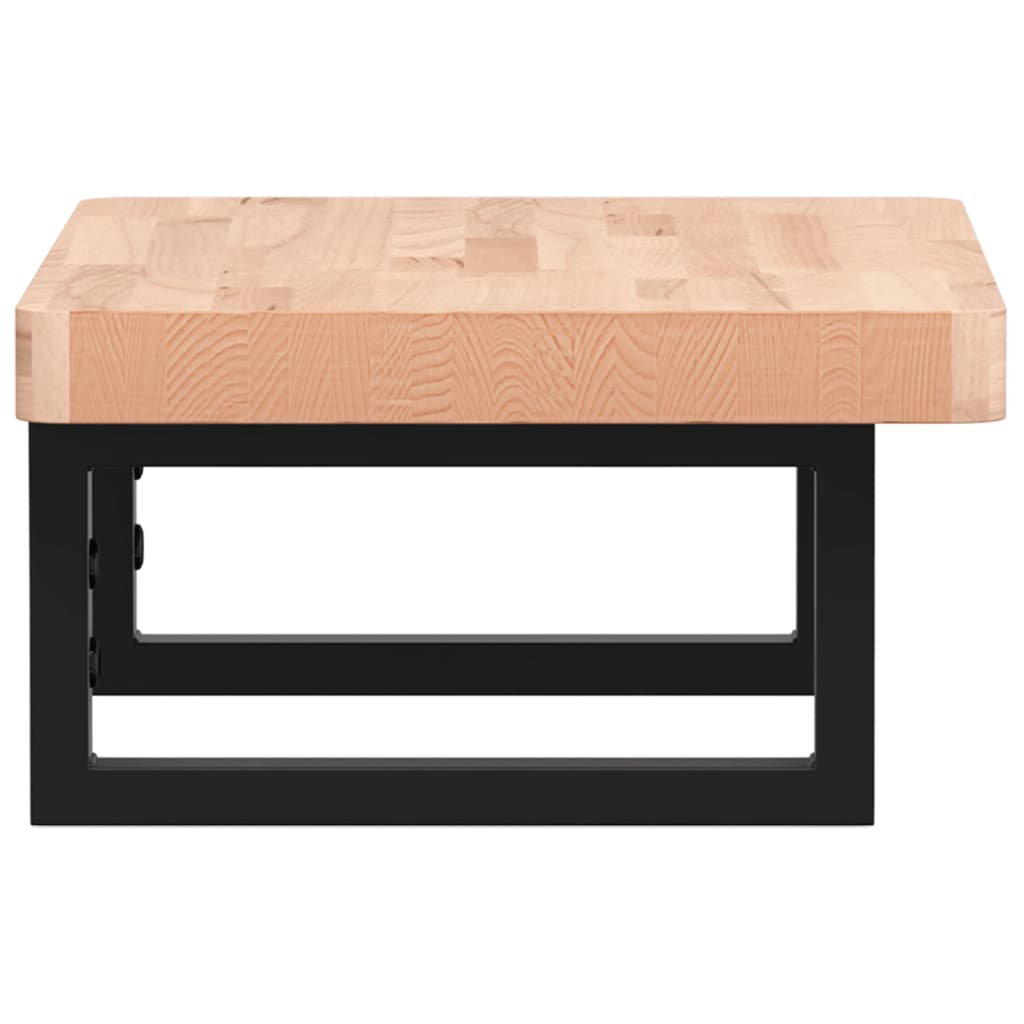 vidaXL Waschbeckenregal Wandmontage Stahl und Massivholz Buche
