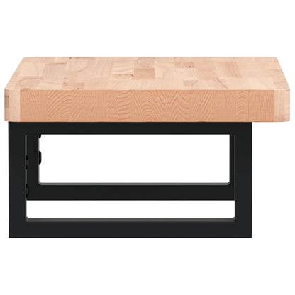 vidaXL Waschbeckenregal Wandmontage Stahl und Massivholz Buche