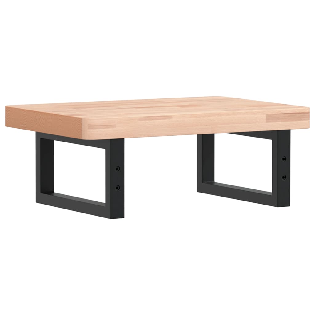 vidaXL Waschbeckenregal Wandmontage Stahl und Massivholz Buche