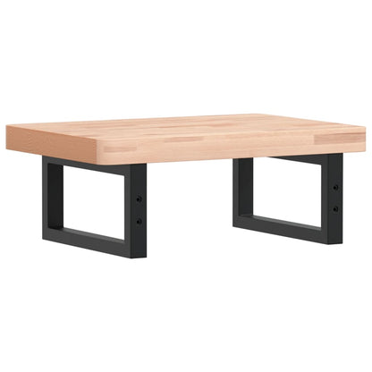 vidaXL Waschbeckenregal Wandmontage Stahl und Massivholz Buche