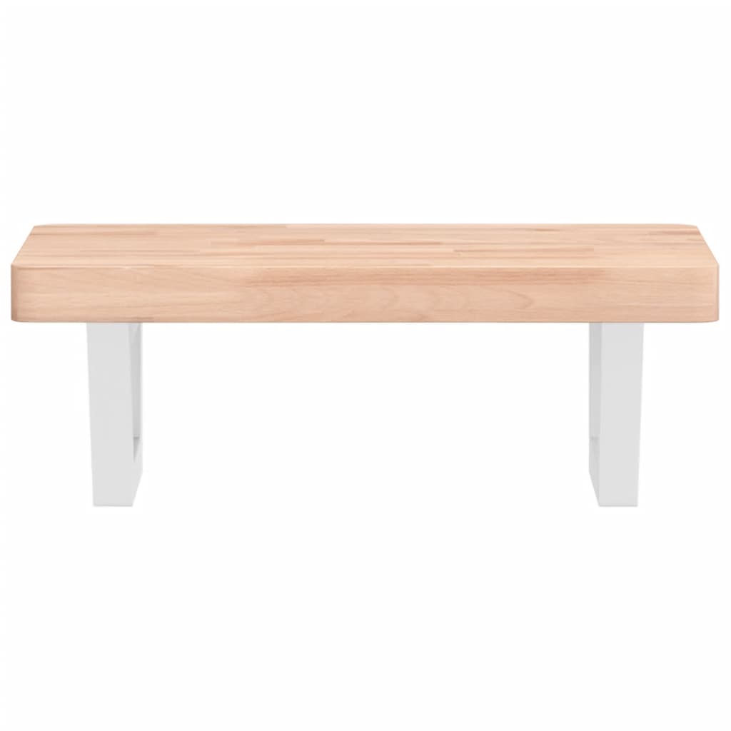 vidaXL Waschbeckenregal Wandmontage Stahl und Massivholz Buche