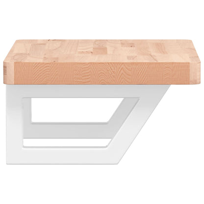 vidaXL Waschbeckenregal Wandmontage Stahl und Massivholz Buche