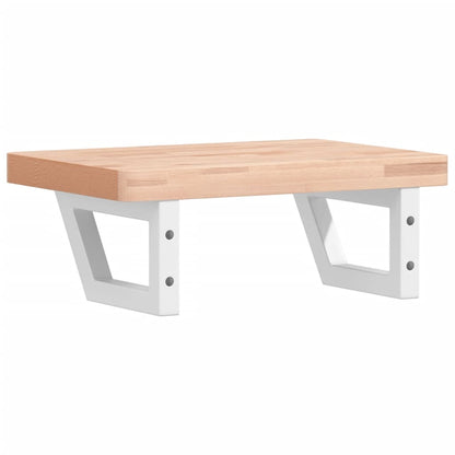 vidaXL Waschbeckenregal Wandmontage Stahl und Massivholz Buche