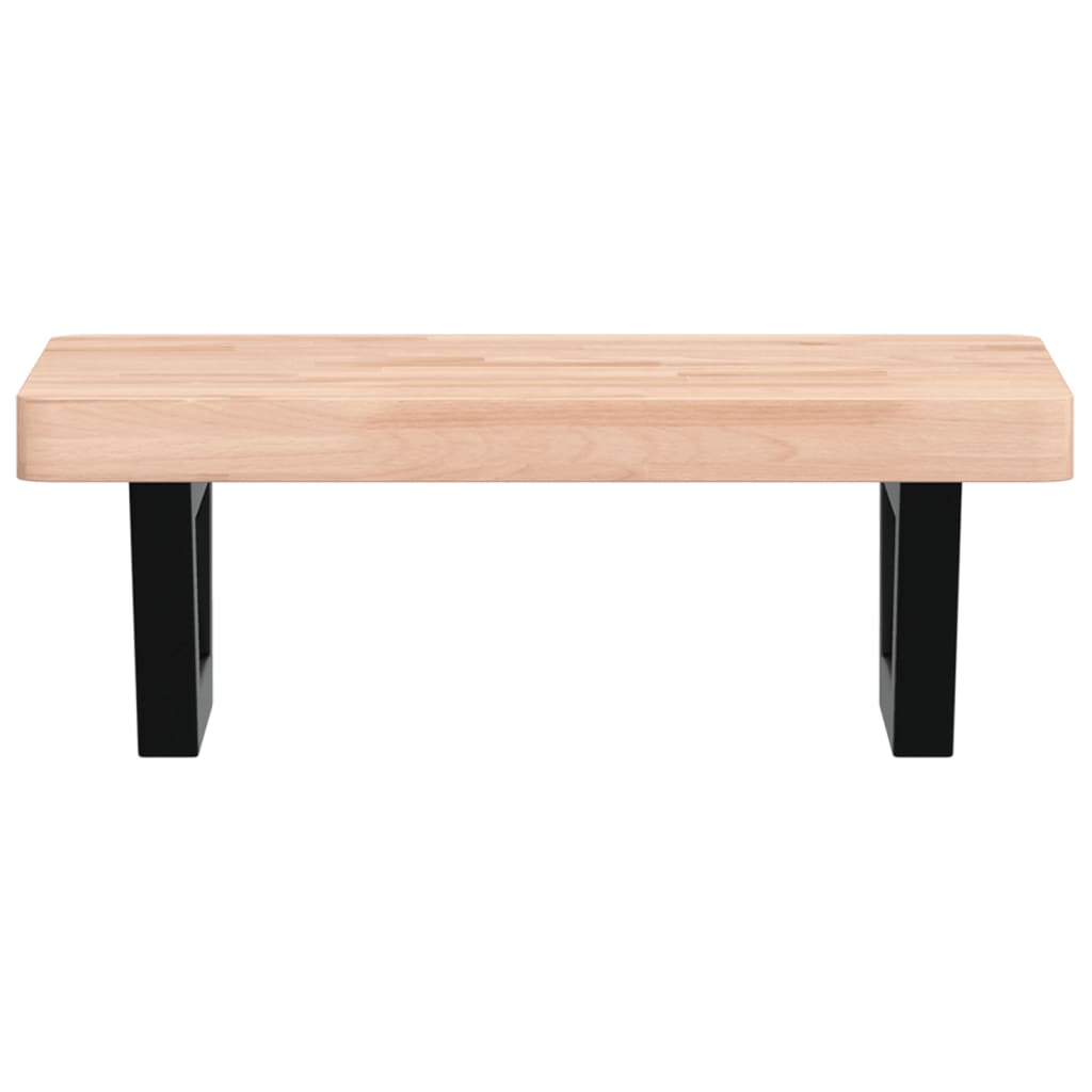 vidaXL Waschbeckenregal Wandmontage Stahl und Massivholz Buche