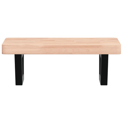 vidaXL Waschbeckenregal Wandmontage Stahl und Massivholz Buche