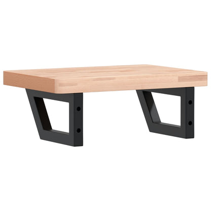vidaXL Waschbeckenregal Wandmontage Stahl und Massivholz Buche