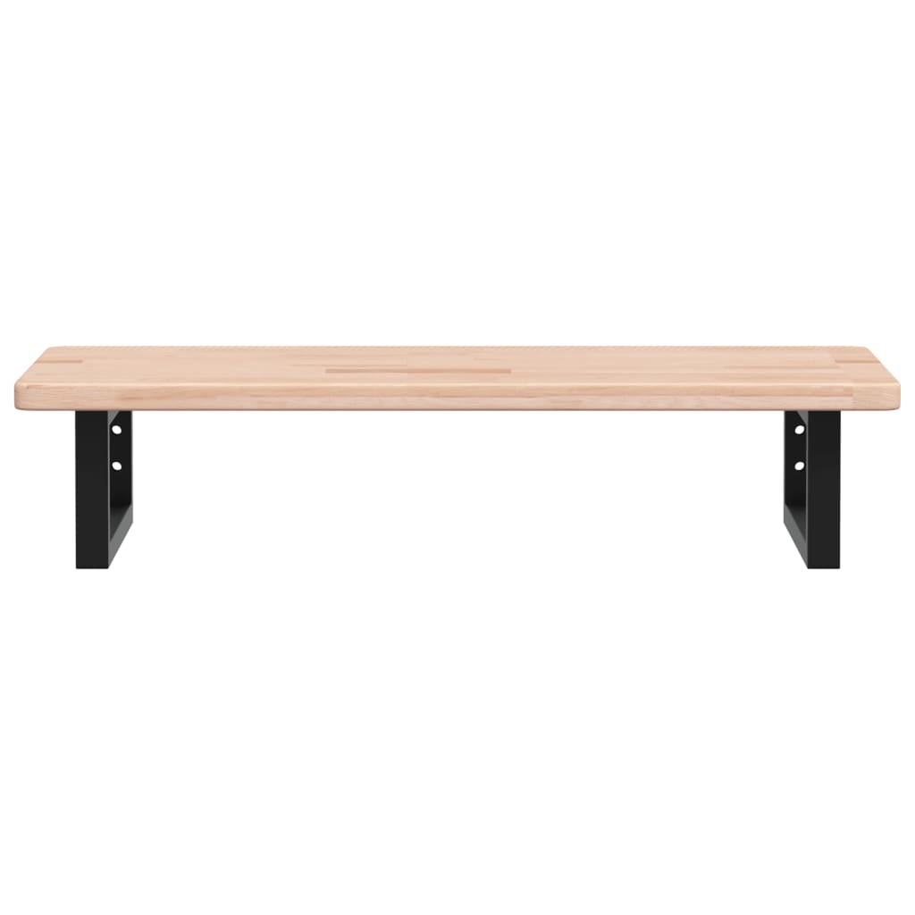 vidaXL Waschtischplatte mit Halterung Stahl und Massivholz Eiche