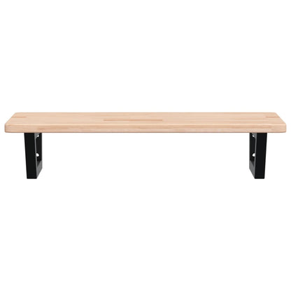 vidaXL Waschtischplatte mit Halterung Stahl und Massivholz Eiche