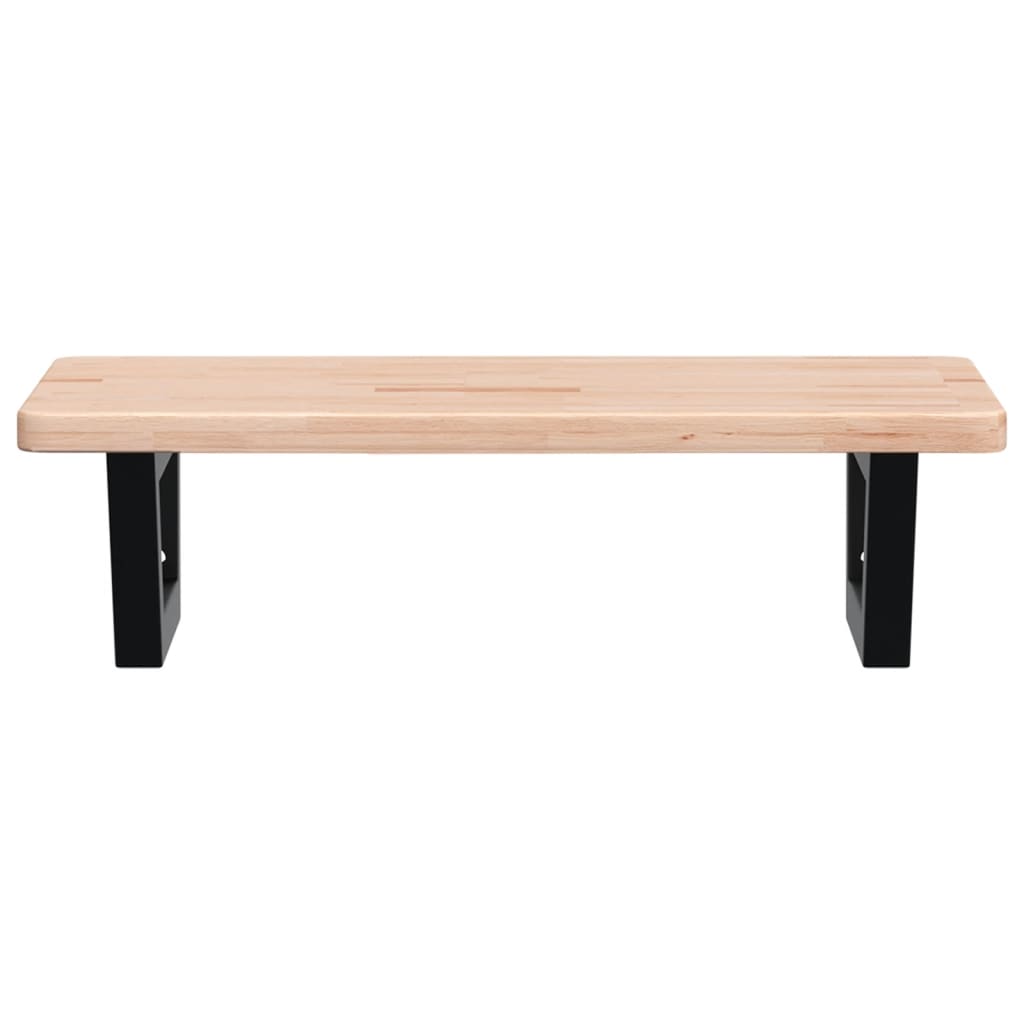 vidaXL Waschtischplatte mit Halterung Stahl und Massivholz Eiche