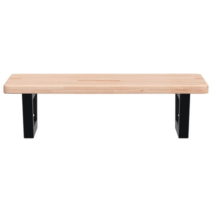vidaXL Waschtischplatte mit Halterung Stahl und Massivholz Eiche