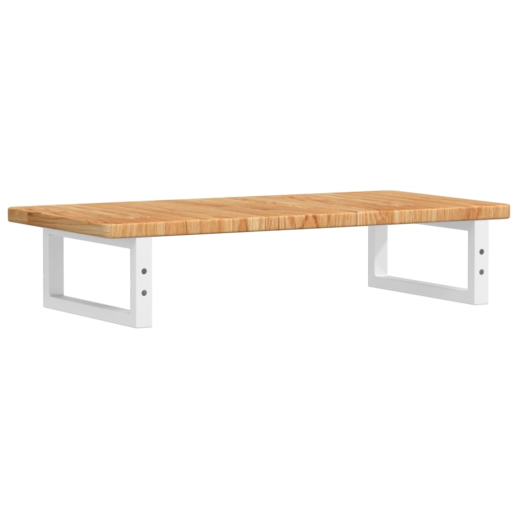 vidaXL Waschtischplatte mit Halterung Stahl und Massivholz Eiche