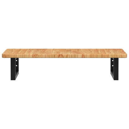 vidaXL Waschtischplatte mit Halterung Stahl und Massivholz Eiche