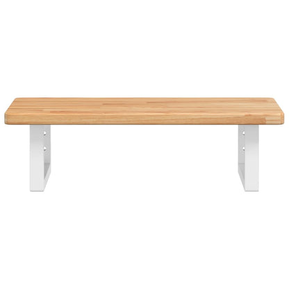 vidaXL Waschtischplatte mit Halterung Stahl und Massivholz Eiche