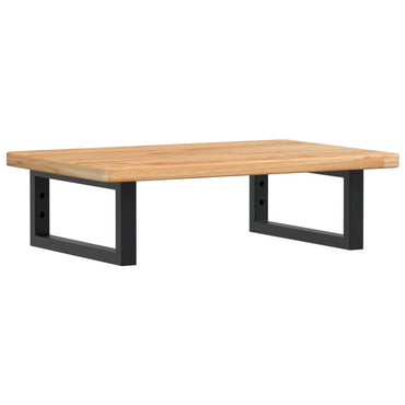 vidaXL Waschtischplatte mit Halterung Stahl und Massivholz Eiche
