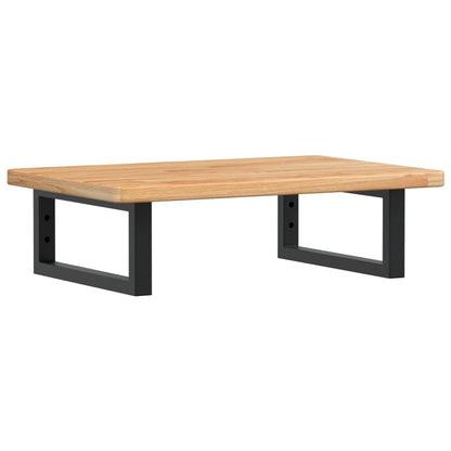 vidaXL Waschtischplatte mit Halterung Stahl und Massivholz Eiche