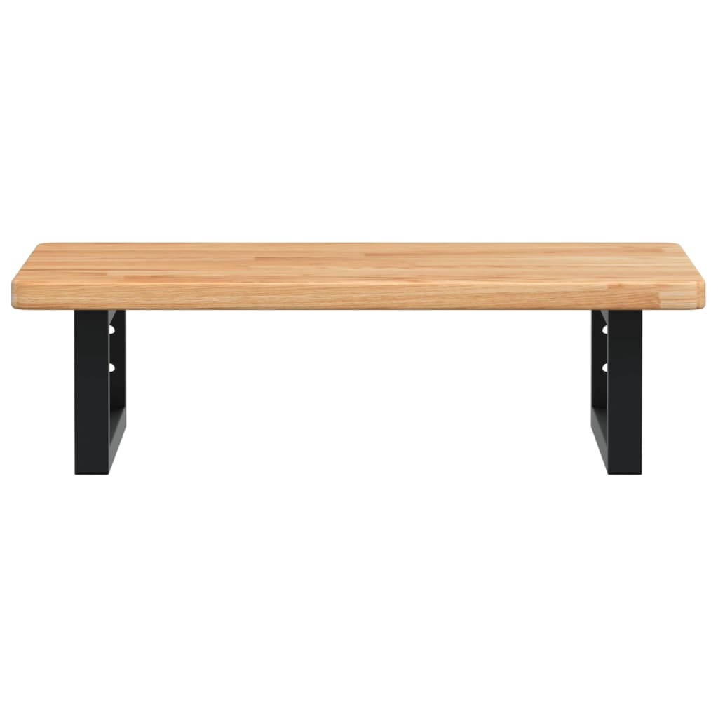 vidaXL Waschtischplatte mit Halterung Stahl und Massivholz Eiche