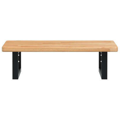 vidaXL Waschtischplatte mit Halterung Stahl und Massivholz Eiche