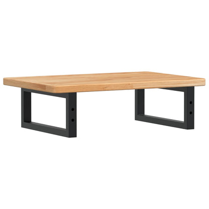 vidaXL Waschtischplatte mit Halterung Stahl und Massivholz Eiche