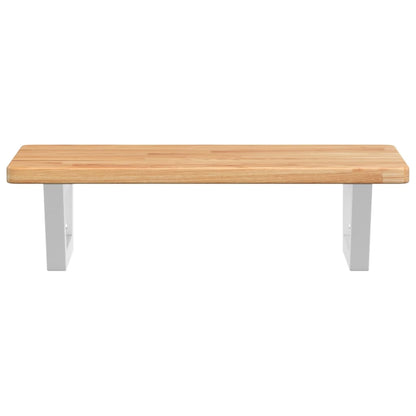 vidaXL Waschtischplatte mit Halterung Stahl und Massivholz Eiche