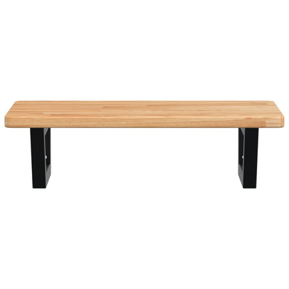 vidaXL Waschtischplatte mit Halterung Stahl und Massivholz Eiche