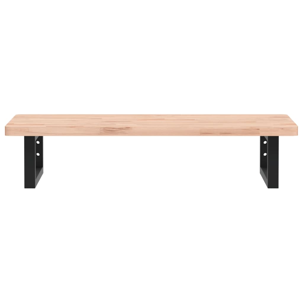 vidaXL Waschbeckenregal Wandmontage Stahl und Massivholz Buche