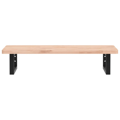 vidaXL Waschbeckenregal Wandmontage Stahl und Massivholz Buche
