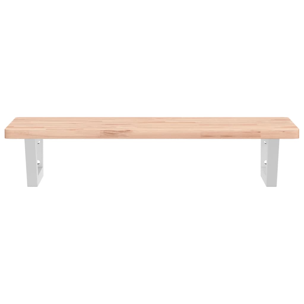 vidaXL Waschbeckenregal Wandmontage Stahl und Massivholz Buche