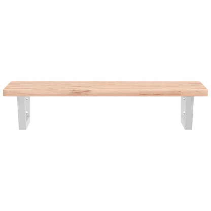 vidaXL Waschbeckenregal Wandmontage Stahl und Massivholz Buche
