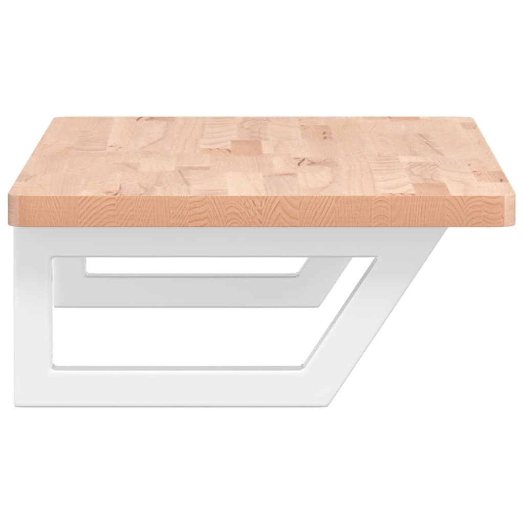 vidaXL Waschbeckenregal Wandmontage Stahl und Massivholz Buche