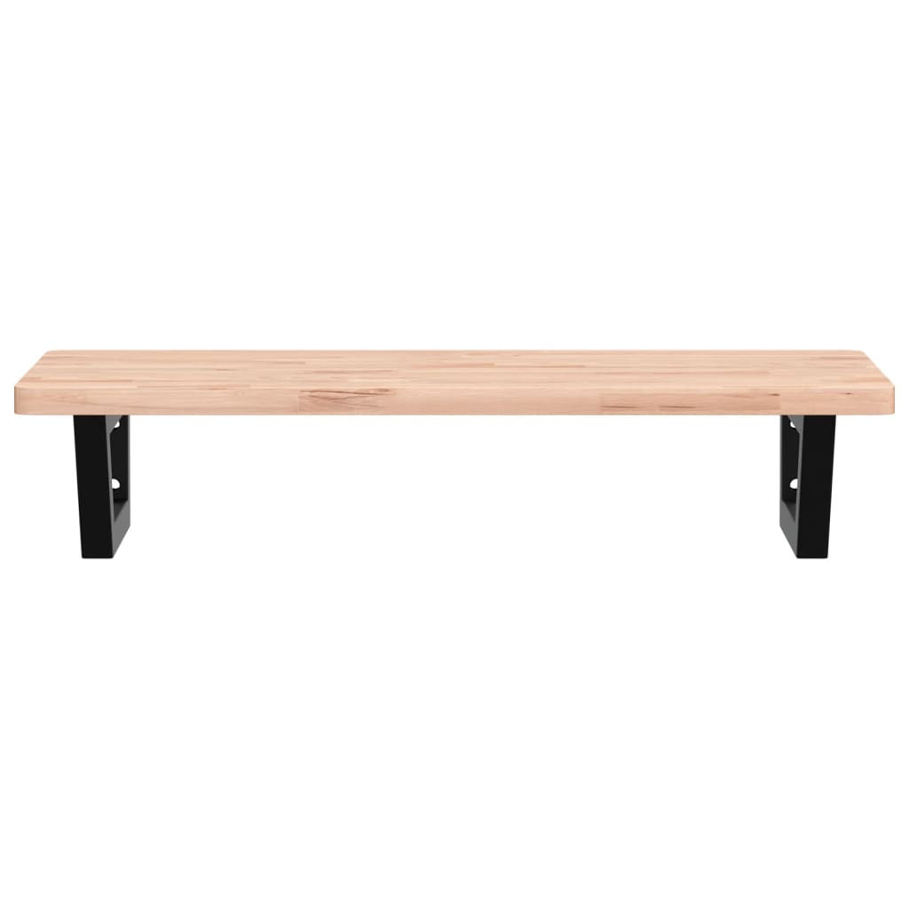 vidaXL Waschbeckenregal Wandmontage Stahl und Massivholz Buche