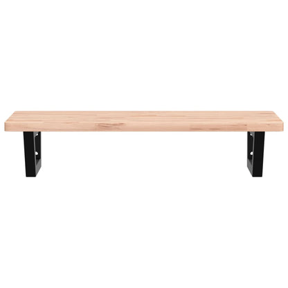 vidaXL Waschbeckenregal Wandmontage Stahl und Massivholz Buche