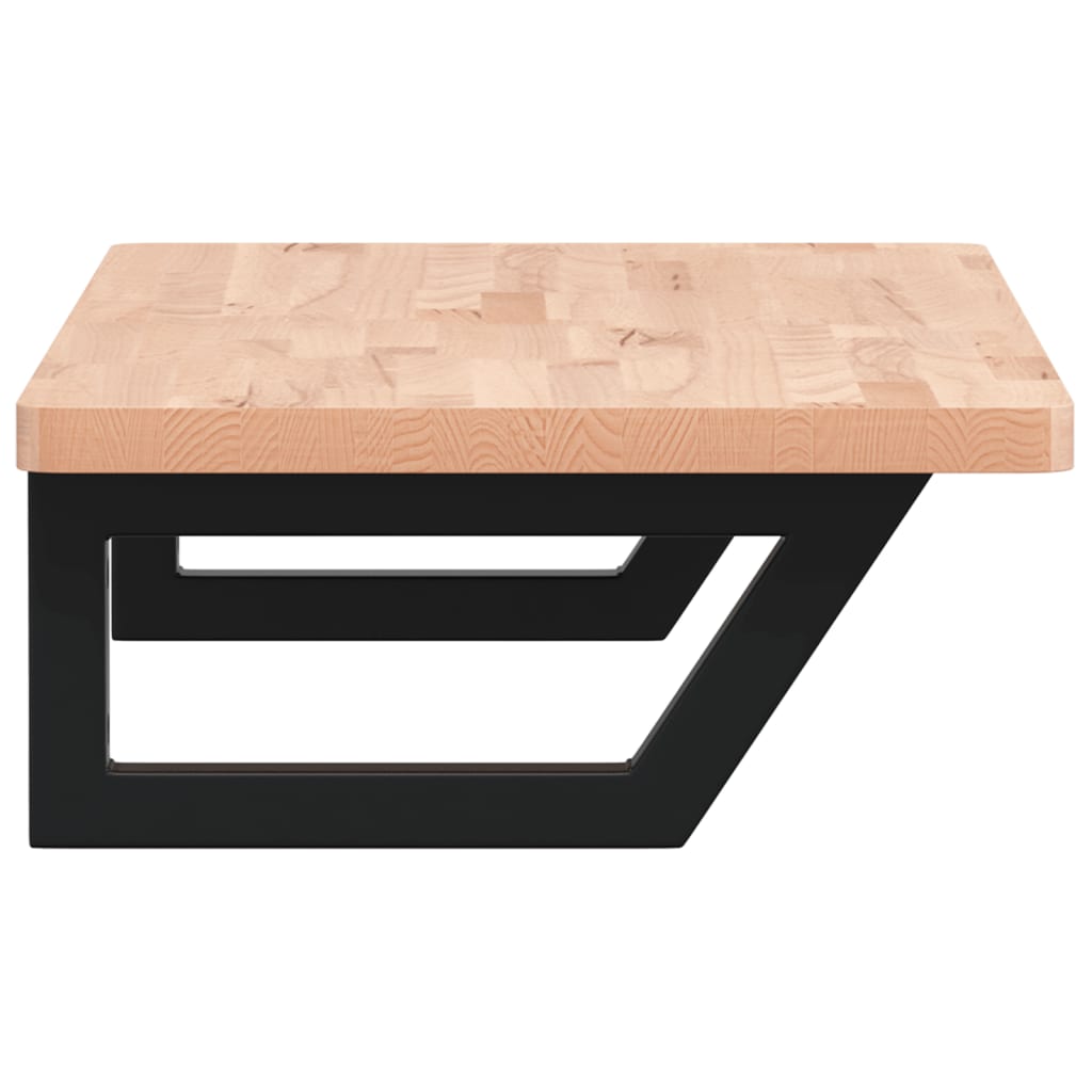 vidaXL Waschbeckenregal Wandmontage Stahl und Massivholz Buche
