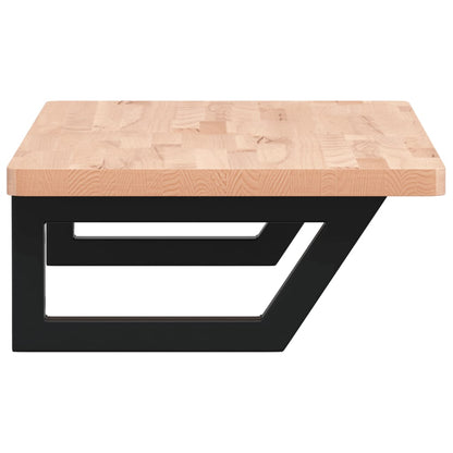 vidaXL Waschbeckenregal Wandmontage Stahl und Massivholz Buche