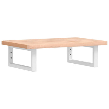 vidaXL Waschbeckenregal Wandmontage Stahl und Massivholz Buche
