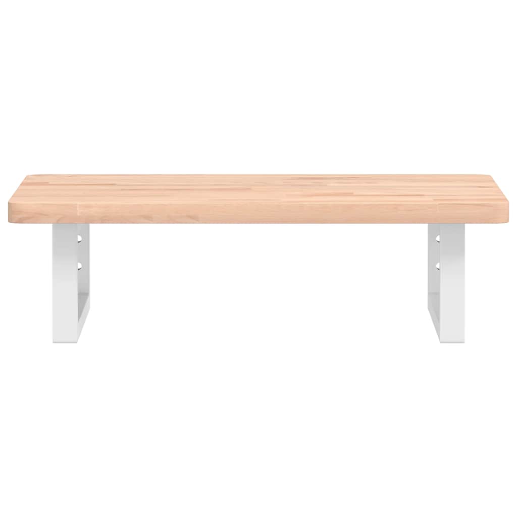 vidaXL Waschbeckenregal Wandmontage Stahl und Massivholz Buche
