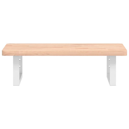vidaXL Waschbeckenregal Wandmontage Stahl und Massivholz Buche