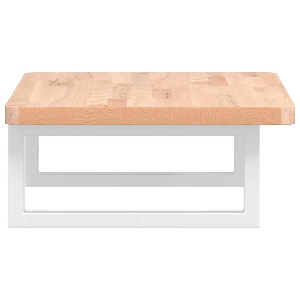 vidaXL Waschbeckenregal Wandmontage Stahl und Massivholz Buche