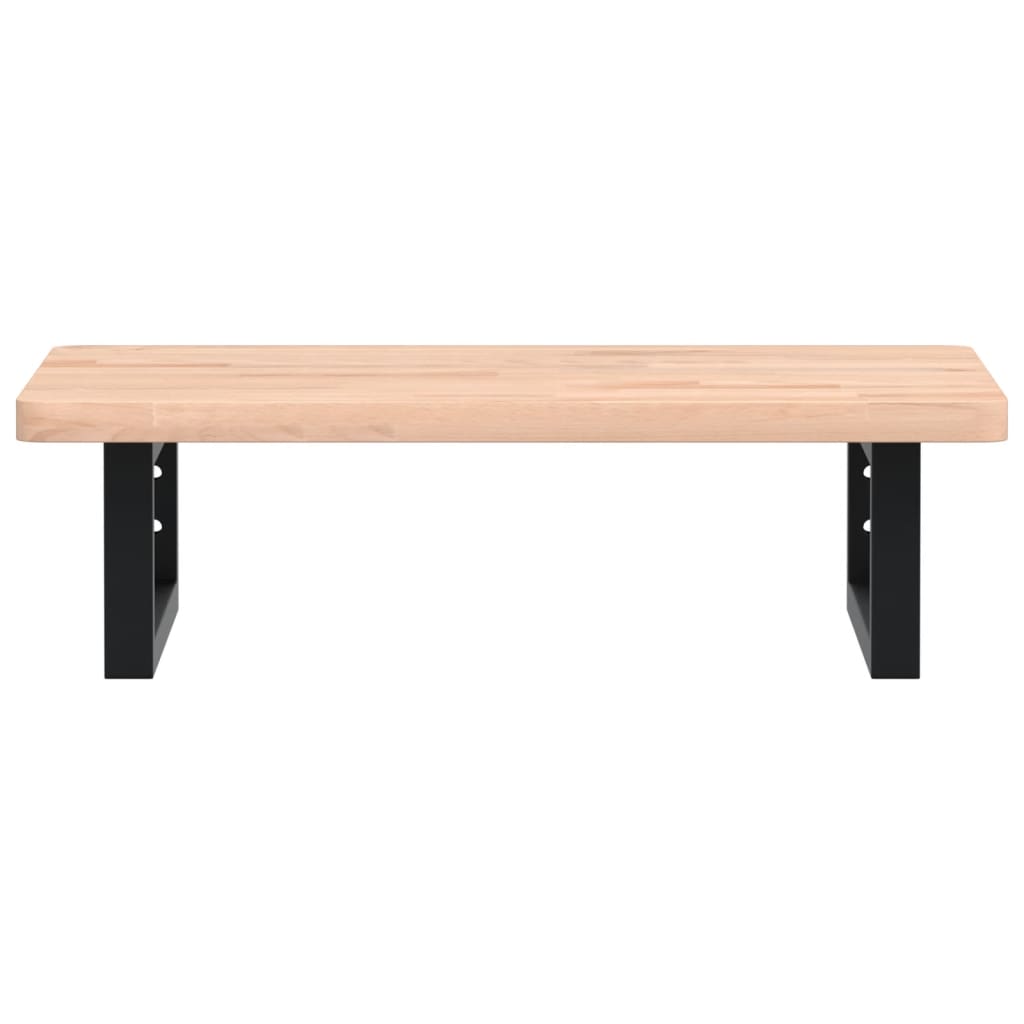 vidaXL Waschbeckenregal Wandmontage Stahl und Massivholz Buche