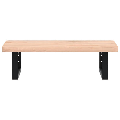 vidaXL Waschbeckenregal Wandmontage Stahl und Massivholz Buche