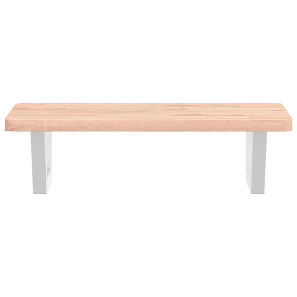 vidaXL Waschbeckenregal Wandmontage Stahl und Massivholz Buche