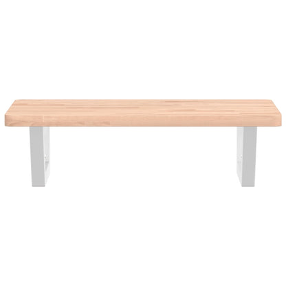 vidaXL Waschbeckenregal Wandmontage Stahl und Massivholz Buche