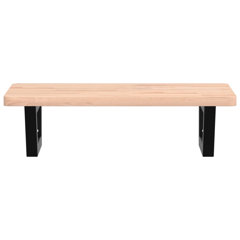 vidaXL Waschbeckenregal Wandmontage Stahl und Massivholz Buche