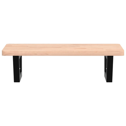 vidaXL Waschbeckenregal Wandmontage Stahl und Massivholz Buche